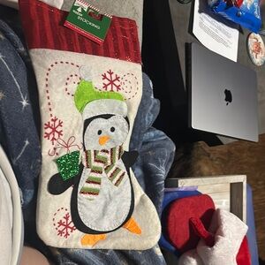 Festive Penguin Christmas Stocking